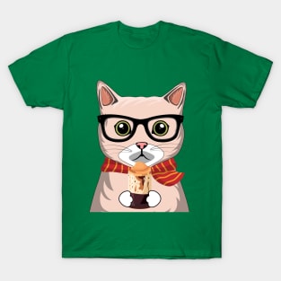 Funny Chocolate Coffee Cat T-Shirt